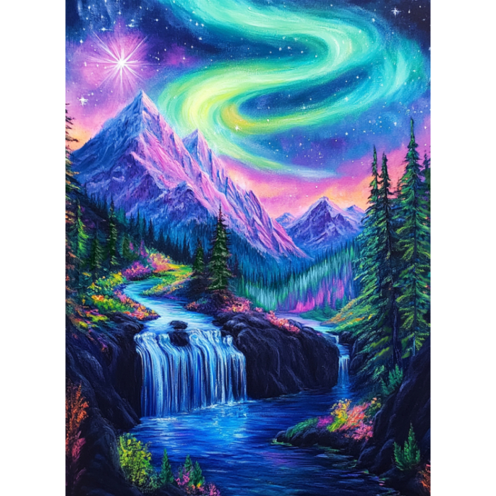 Set goblen cu diamante, cu sasiu, Aurora boreala, 30x40 cm [1]