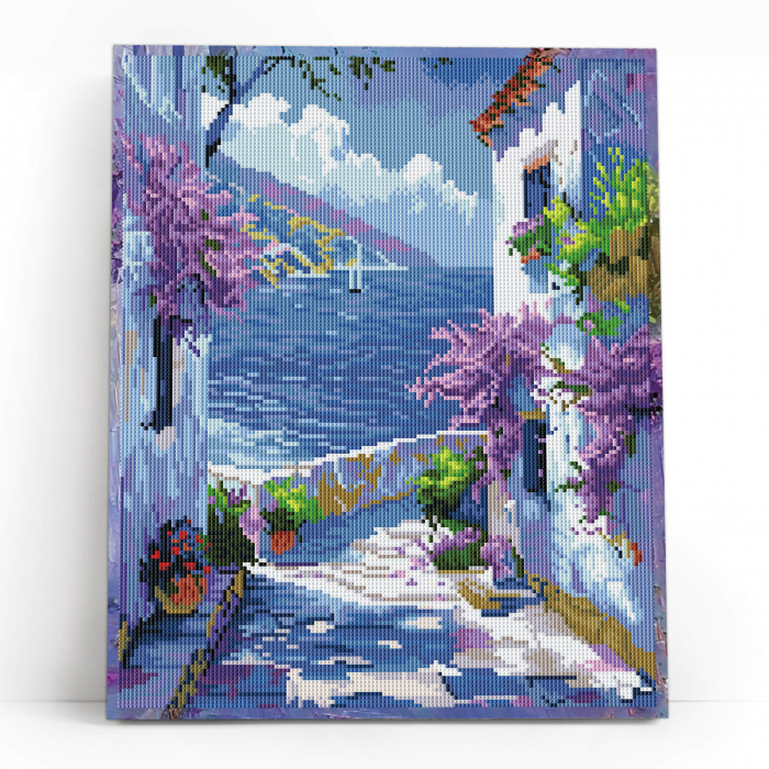 Set goblen cu diamante, cu sasiu, Vis mediteranean, 40x50 cm [2]