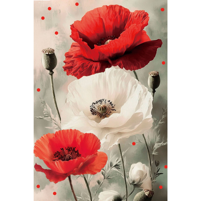 Set goblen cu diamante, cu sasiu, Maci, 20x30 cm [1]