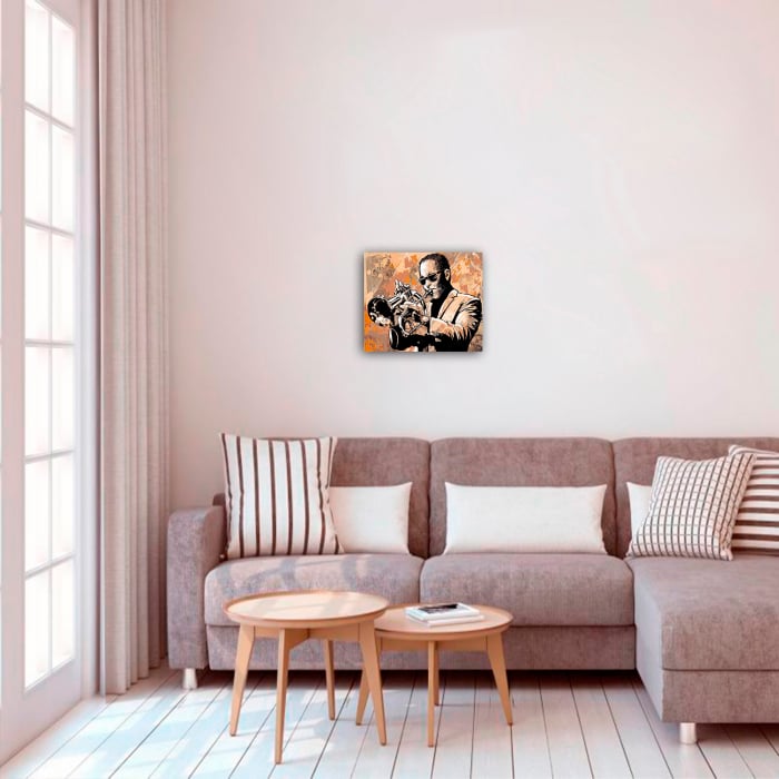 Goblen cu diamante, cu sasiu, Trumpet Player [2]