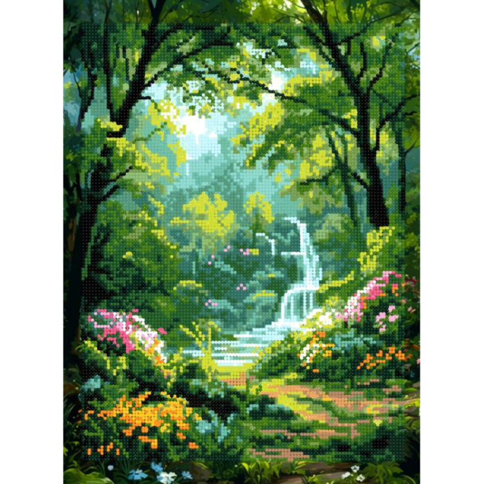 Set goblen cu diamante, cu sasiu, Natura la ea acasa, 30x40 cm [2]