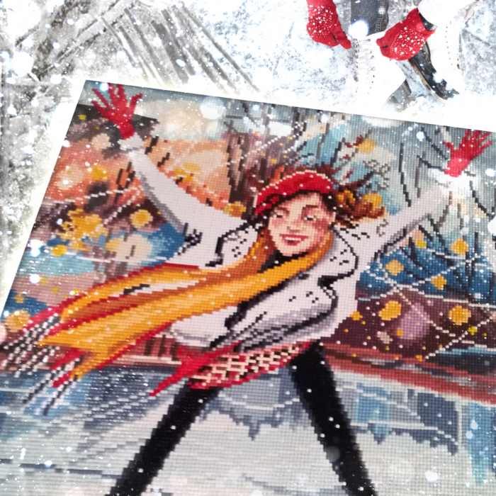 Set goblen cu diamante, fara sasiu, Bucurie, 38x38cm [2]