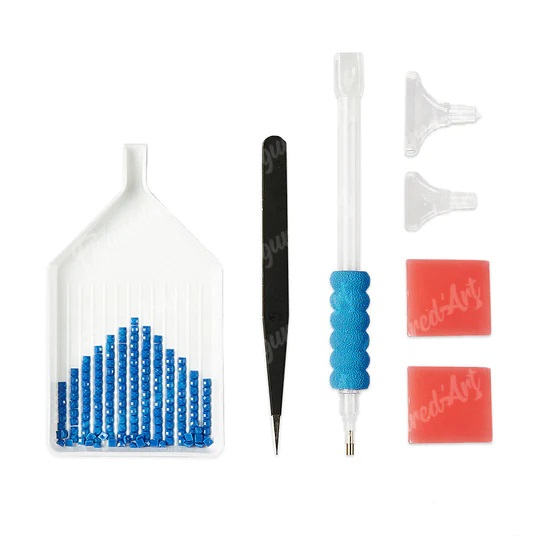 Set goblen cu diamante, fara sasiu, Crin si libelula, 40x50 cm [6]