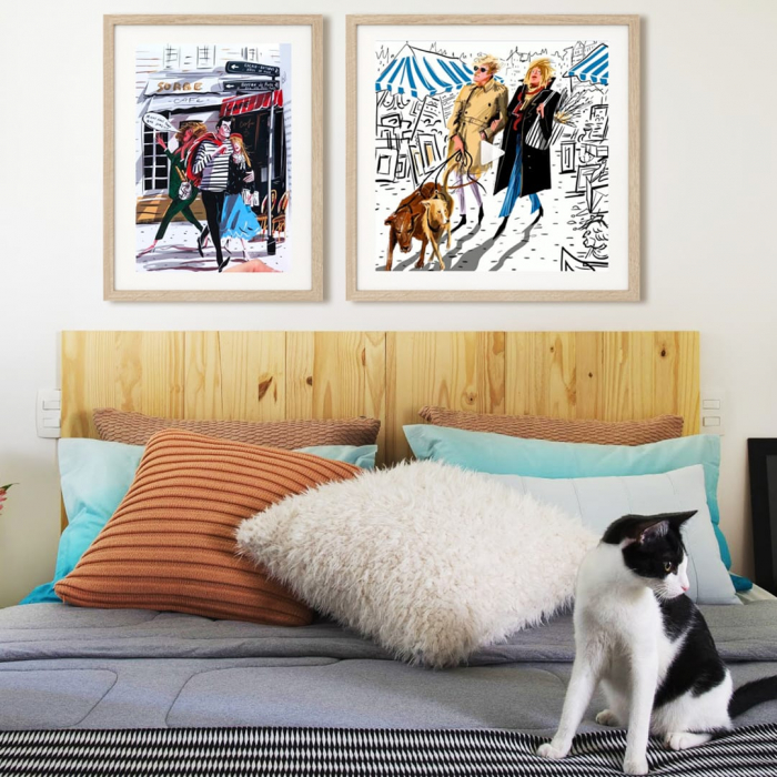 Set goblen cu diamante, fara sasiu, Dupa amiaza Boema, 38x38cm [3]