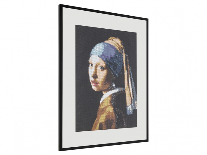 Set goblen cu diamante, fara sasiu, Fata cu cercel de perla - Vermeer, 40x50 cm [3]
