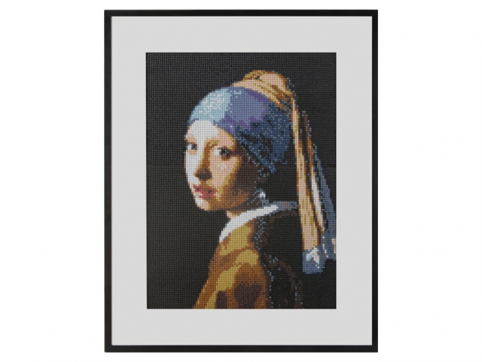 Set goblen cu diamante, fara sasiu, Fata cu cercel de perla - Vermeer, 40x50 cm [4]