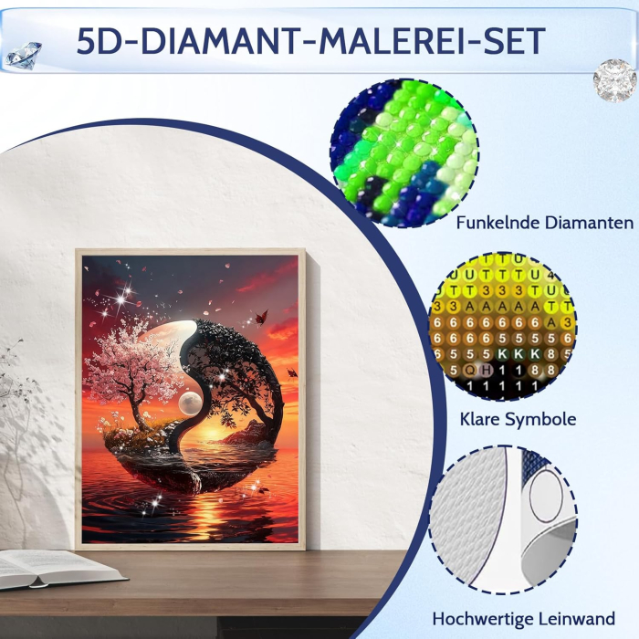 Set goblen cu diamante, fara sasiu,Yin & Yang, 30x40 cm [3]