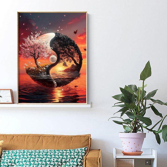 Set goblen cu diamante, fara sasiu,Yin & Yang, 30x40 cm [5]