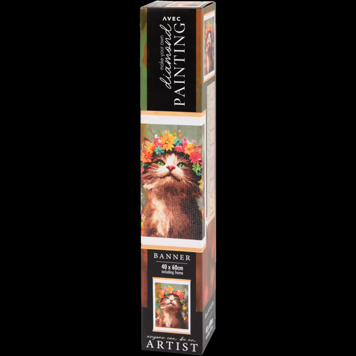 Set goblen cu diamante, fara sasiu, Pisica cu coronita, 40x60 cm [2]