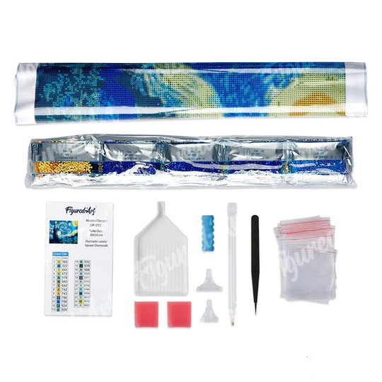 Set goblen cu diamante, fara sasiu, Peisaj montan cu cascada, 40x50 cm [5]