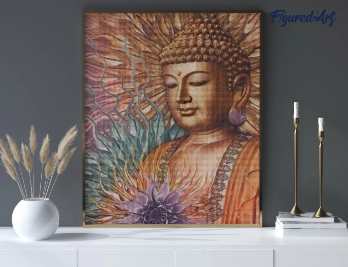 Set goblen cu diamante, fara sasiu, Buddha, 40x50 cm [2]