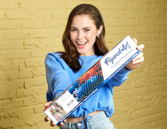 Set goblen cu diamante, fara sasiu, Bicicleta roz, 40x50 cm [4]