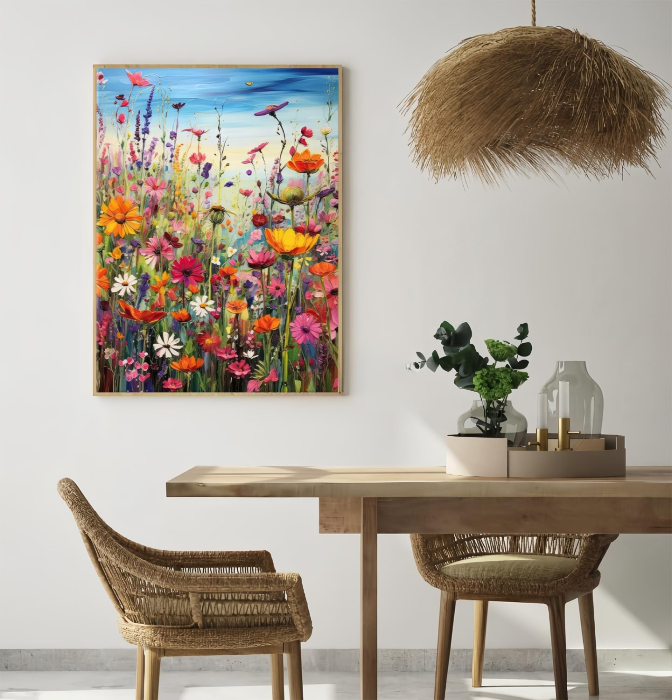 Set goblen cu diamante, fara sasiu, Flori de camp, 30x40 cm [4]