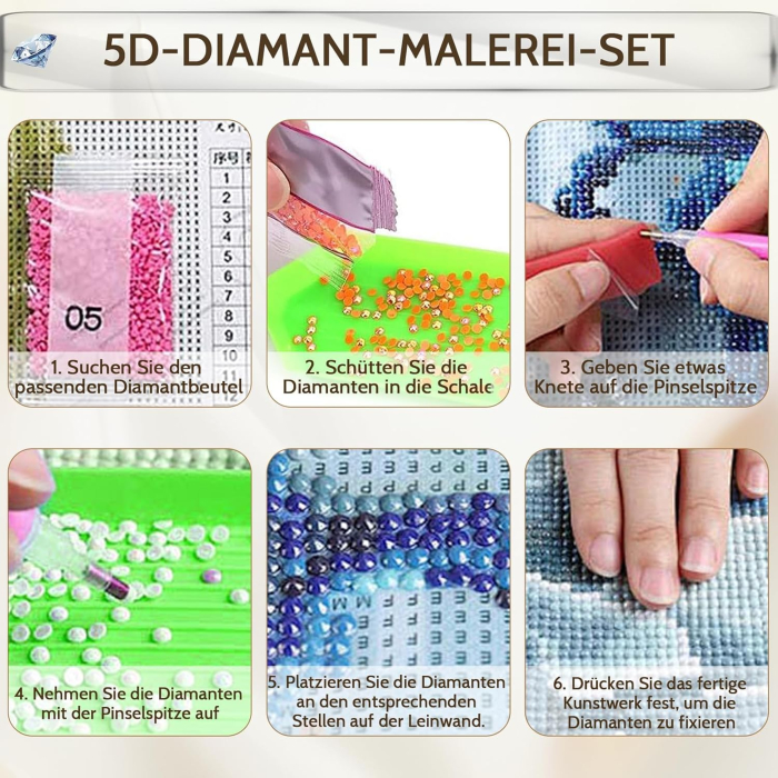 Set goblen cu diamante, fara sasiu, Flori de camp, 30x40 cm [8]