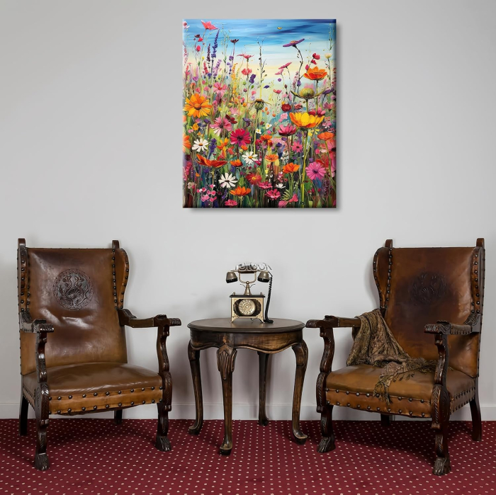 Set goblen cu diamante, fara sasiu, Flori de camp, 30x40 cm [6]