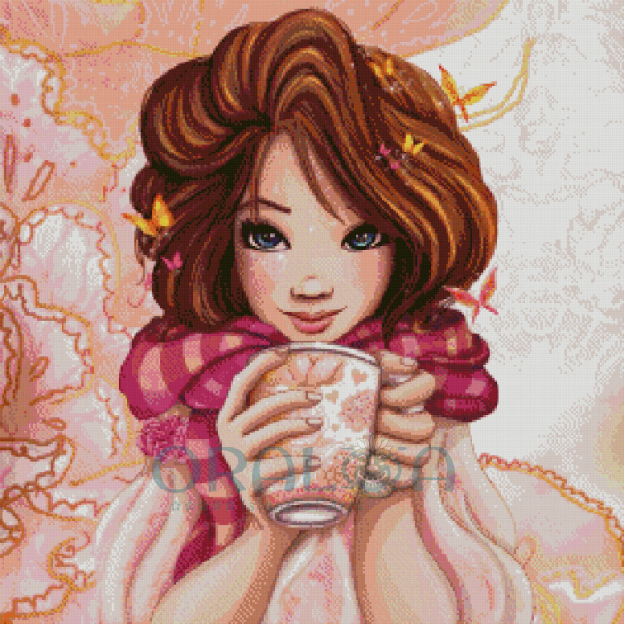 Set goblen cu diamante patrate @Oraloa, fara sasiu, Imparateasa aromelor, 71x71 cm [2]