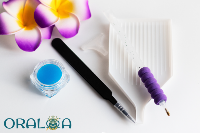 Set goblen cu diamante patrate @Oraloa, fara sasiu, Violet, 40x40 cm [4]