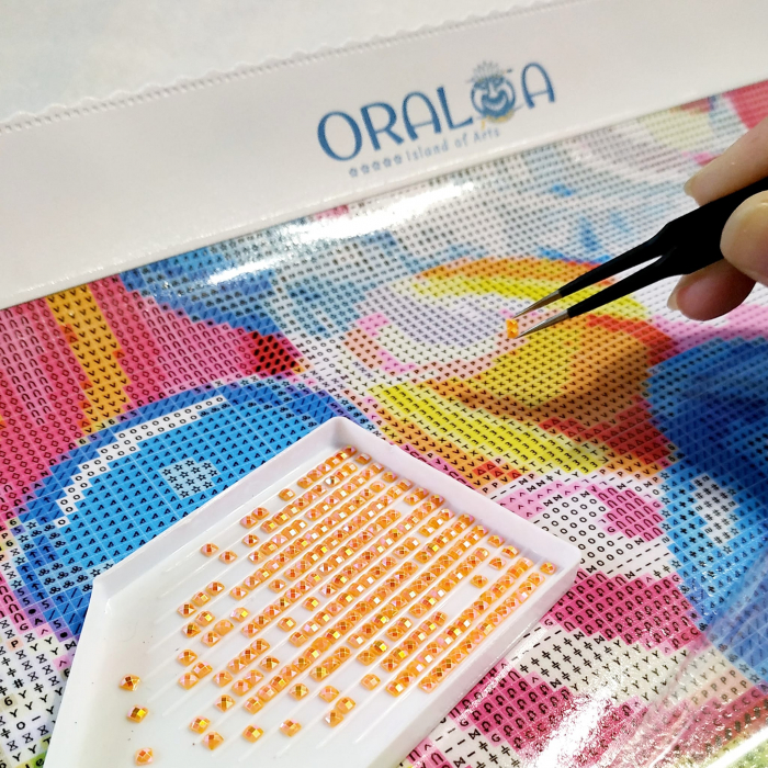 Set goblen cu diamante rotunde @Oraloa, fara sasiu, Apus pe plaja, 81x66 cm [4]