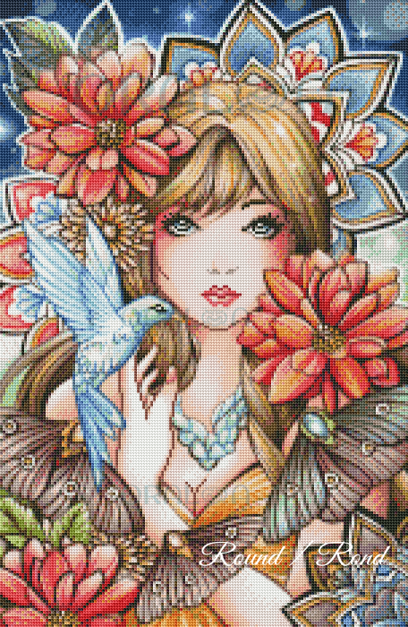 Set goblen cu diamante rotunde @Oraloa, fara sasiu, Intre apus si rasarit, 66x43 cm [2]