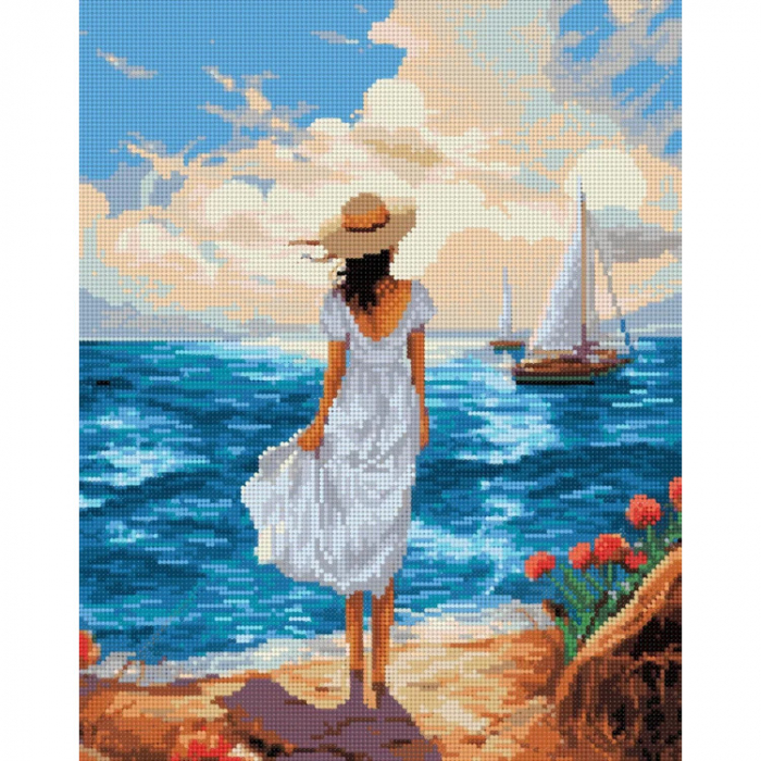 Set goblen cu diamante, cu sasiu, Plaja, 30x40 cm [2]