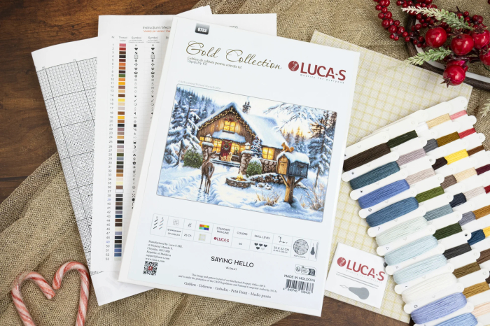 Set goblen de cust, cu diagrama, Va salut, 33x22 cm [2]
