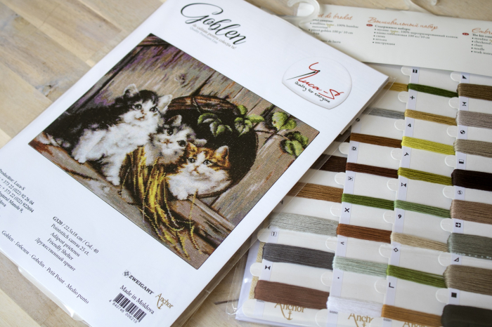 Set goblen de cusut, cu diagrama, Adapost prietenos 22,5x18 cm [3]