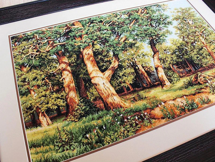 Set de brodat in cruciulita, Crang de stejari, 50.5x32 cm [3]