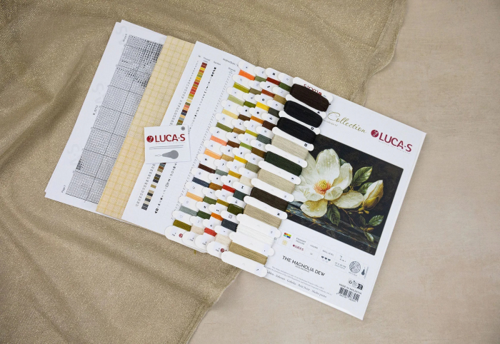 Set goblen de cusut, cu diagrama, Roua magnoliillor, 27 x 20 cm [3]