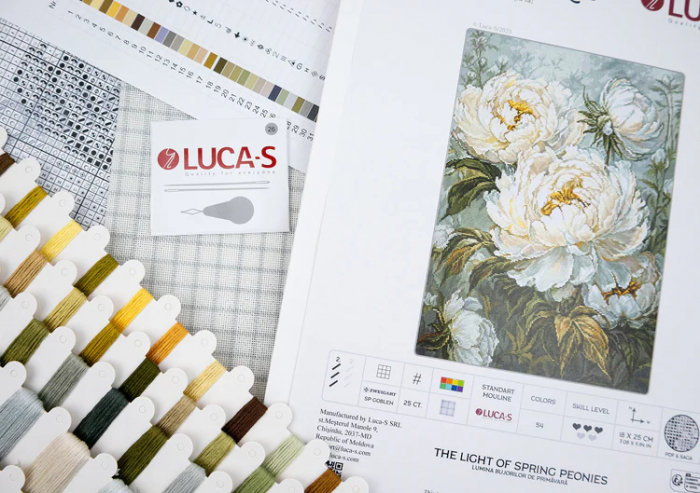 Set goblen de cusut, cu diagrama, Lumina bujorilor de primavara, 18 x 25 cm [4]