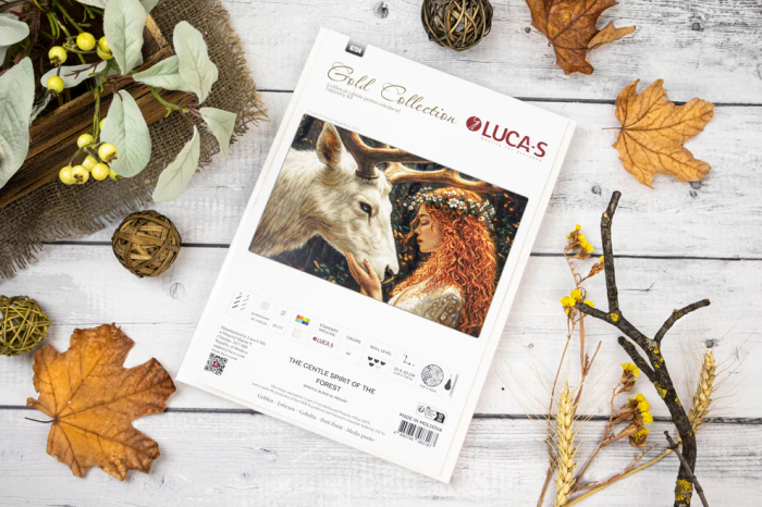 Set goblen de cusut, cu diagrama, Spiritul bland al padurii, 33 x 20 cm [2]