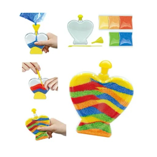 Set jucarii creative, nisip colorat, Inima [2]