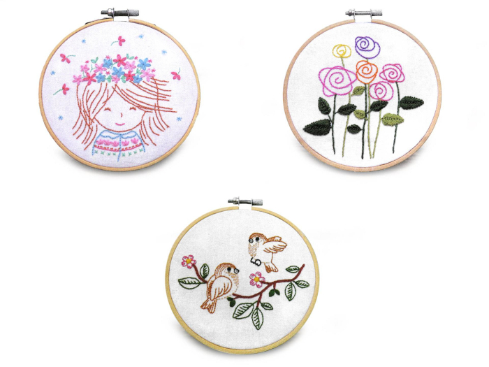 Set pentru brodat, fara gherghef, cu imprimeu, Copilarie, 15x22 cm [4]