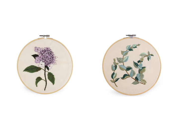 Set pentru brodat imprimat, cu gherghef, Hortensie , Ø20,5 cm [3]