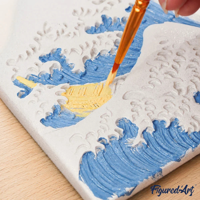 Mini set pictura 3D in relief, Floarea soarelui - van Gogh, 13,5x 10,5 cm [8]