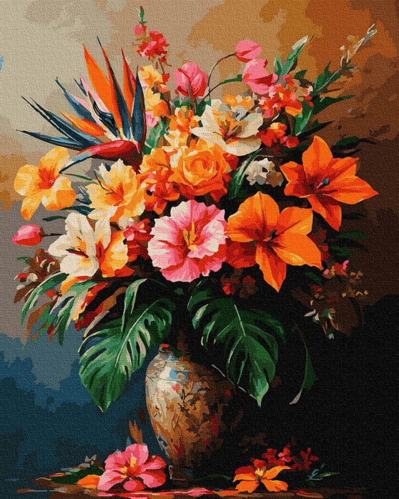Set pictura pe numere, cu sasiu, Soapta tropicala, 40x50 cm [1]
