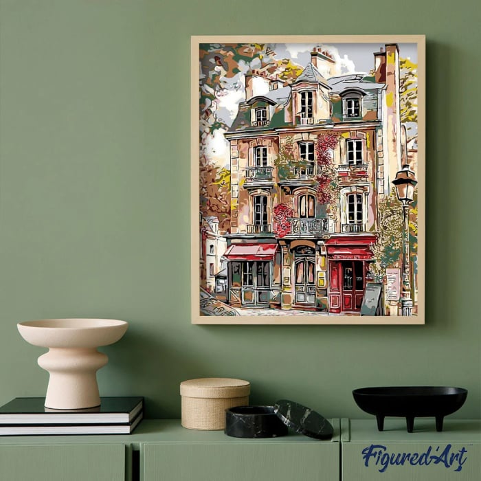 Set pictura pe numere, cu sasiu, Fatadele vechi din Paris, 40x50 cm [2]