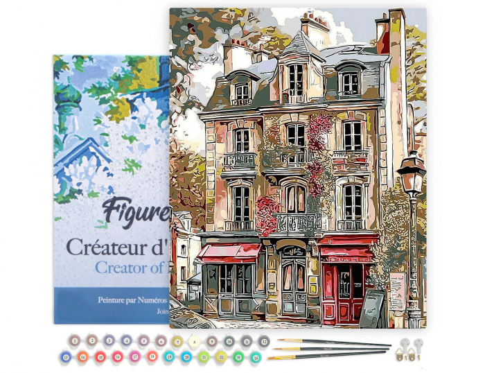 Set pictura pe numere, cu sasiu, Fatadele vechi din Paris, 40x50 cm [3]
