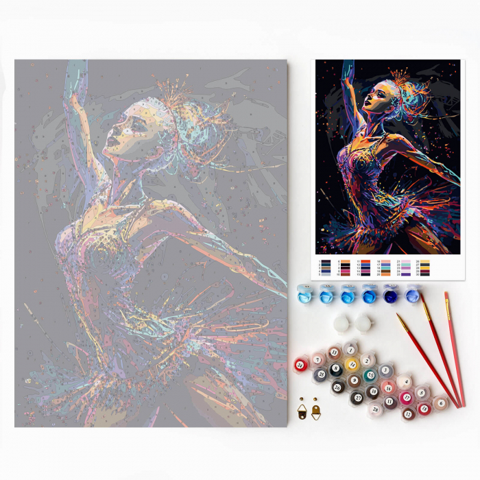 Set pictura pe numere, cu sasiu, Energia dansului, 30x40 cm [4]