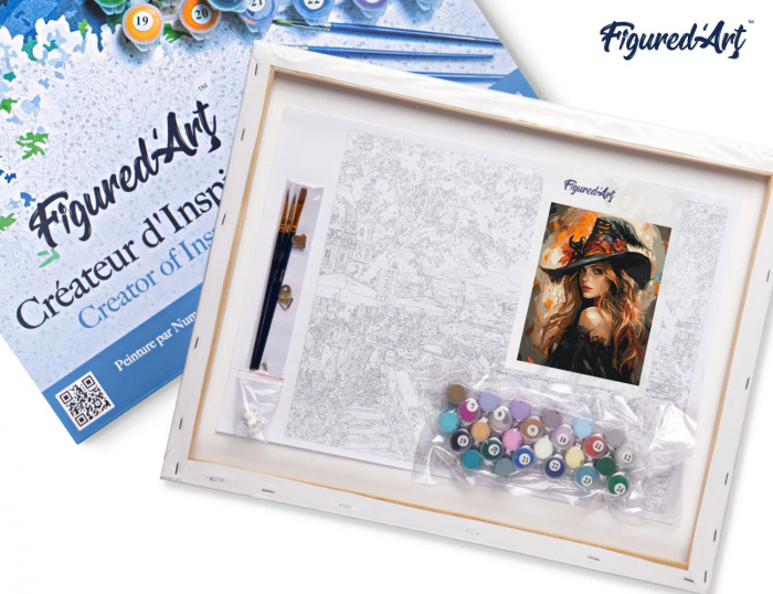 Set pictura pe numere, cu sasiu, Frumoasa vrajitoare, 40x50 cm [5]