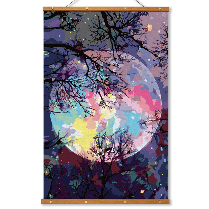 Set pictura pe numere, fara sasiu, Lumina lunii, 60x90 cm [2]