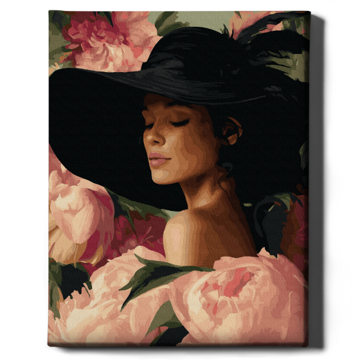 Set pictura pe numere, cu sasiu, Bujori eleganti, 40x50 cm [2]