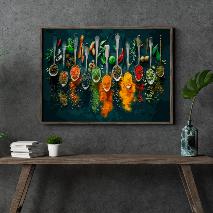Set pictura pe numere, cu sasiu, O viata condimentata, 40x50 cm [3]