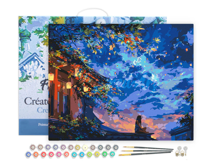 Set pictura pe numere, cu sasiu, Noaptea lampioanelor, 40x50 cm [2]