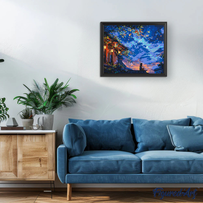 Set pictura pe numere, cu sasiu, Noaptea lampioanelor, 40x50 cm [6]