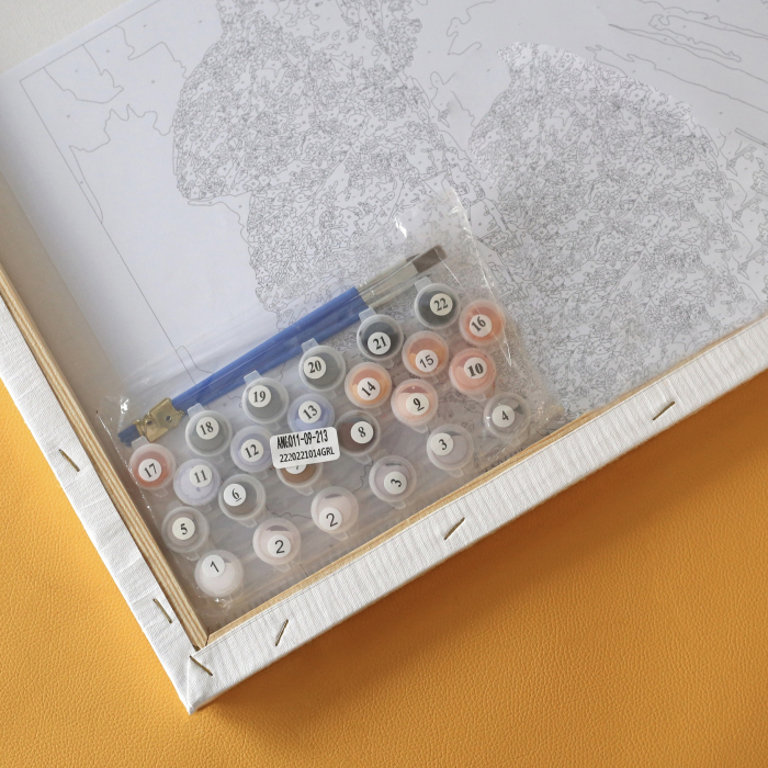 Set pictura pe numere, cu sasiu, Ochi albastri, 40x50 cm [9]