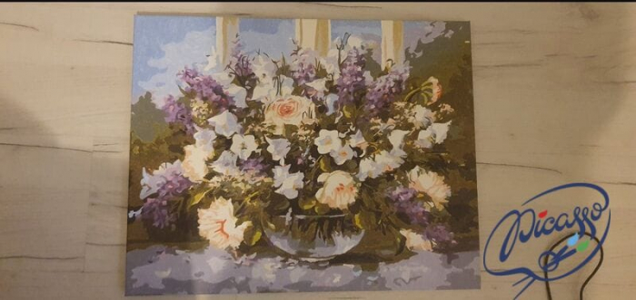 Set pictura pe numere, cu sasiu, Buchet de mai, 40x50 cm [5]