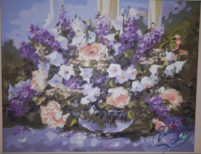 Set pictura pe numere, cu sasiu, Buchet de mai, 40x50 cm [3]