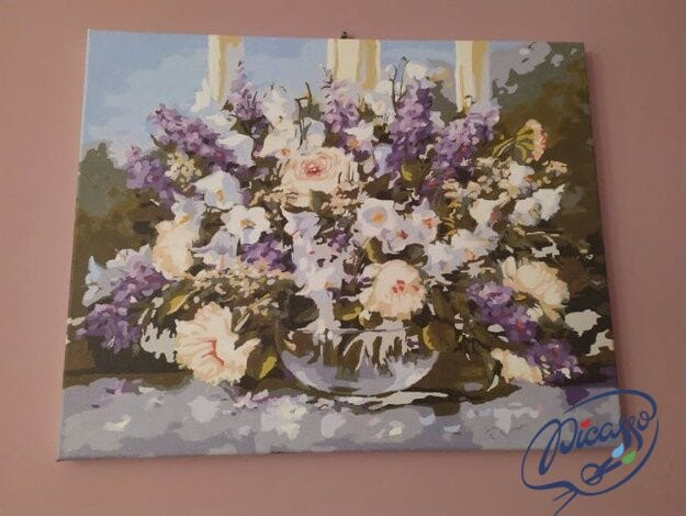 Set pictura pe numere, cu sasiu, Buchet de mai, 40x50 cm [4]