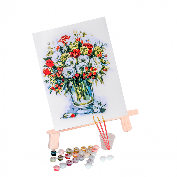 Set pictura pe numere, cu sasiu, Buchet de Trandafiri [2]