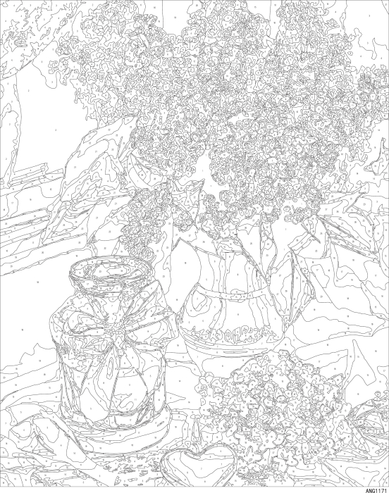 Set pictura pe numere, cu sasiu, Liliac, 40x50 cm [4]